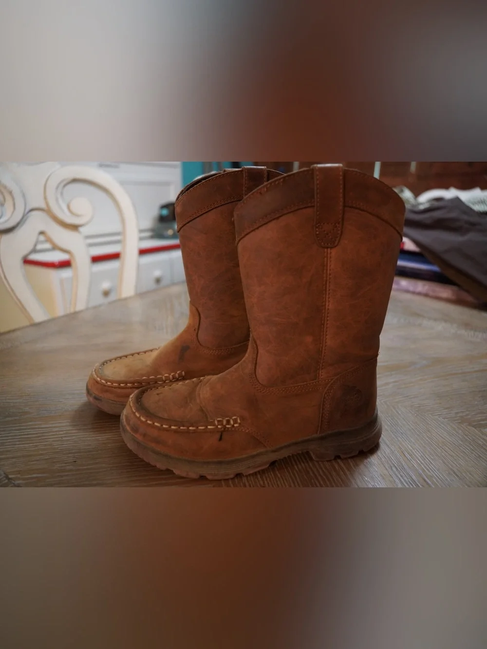 Georgia Boot Kids Tan Brown Pull-On Work Boots